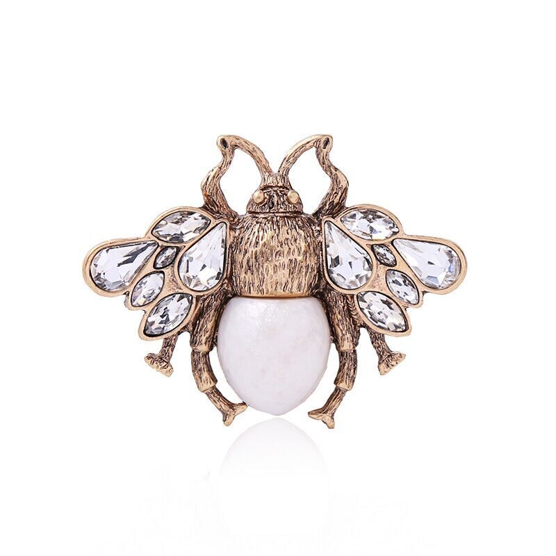 Broșe Retro Bee Crystal Perle Pentru Femei Îmbrăcăminte de petrecere Bărbați Ace accesorii