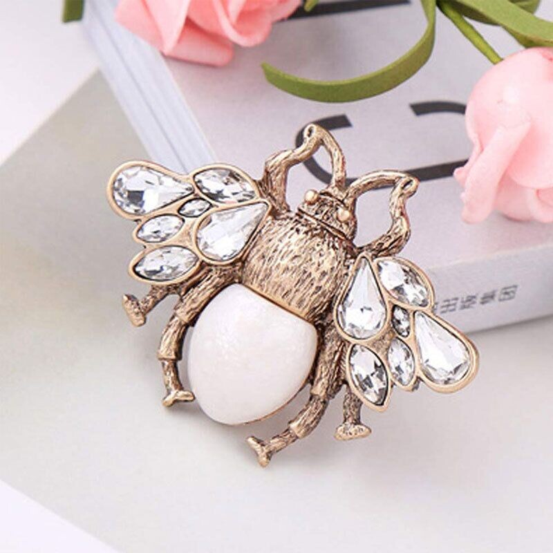 Broșe Retro Bee Crystal Perle Pentru Femei Îmbrăcăminte de petrecere Bărbați Ace accesorii