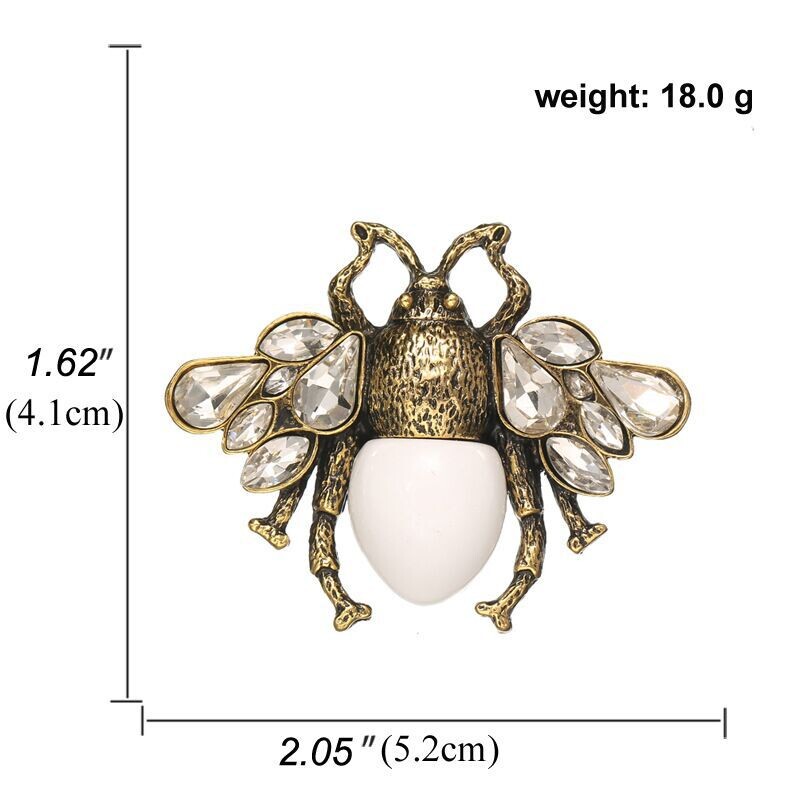 Broșe Retro Bee Crystal Perle Pentru Femei Îmbrăcăminte de petrecere Bărbați Ace accesorii