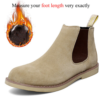Velika veličina 47 48 Muške Chelsea čizme Antilop kožne gležnjače Cipele protiv klizanja Luksuzna marka Moda Britanski stil Jesen Zima