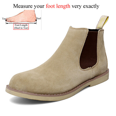 Velika veličina 47 48 Muške Chelsea čizme Antilop kožne gležnjače Cipele protiv klizanja Luksuzna marka Moda Britanski stil Jesen Zima