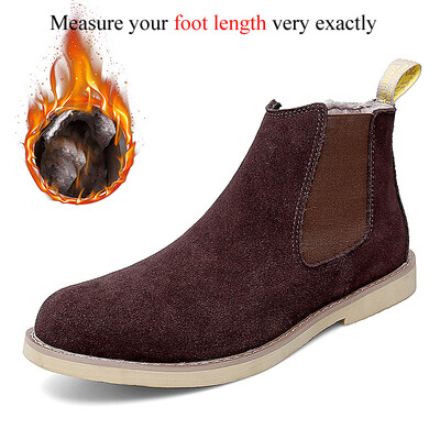 Velika veličina 47 48 Muške Chelsea čizme Antilop kožne gležnjače Cipele protiv klizanja Luksuzna marka Moda Britanski stil Jesen Zima