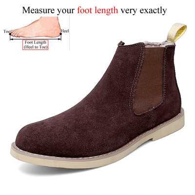 Velika veličina 47 48 Muške Chelsea čizme Antilop kožne gležnjače Cipele protiv klizanja Luksuzna marka Moda Britanski stil Jesen Zima