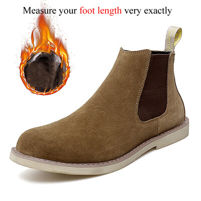 Velika veličina 47 48 Muške Chelsea čizme Antilop kožne gležnjače Cipele protiv klizanja Luksuzna marka Moda Britanski stil Jesen Zima