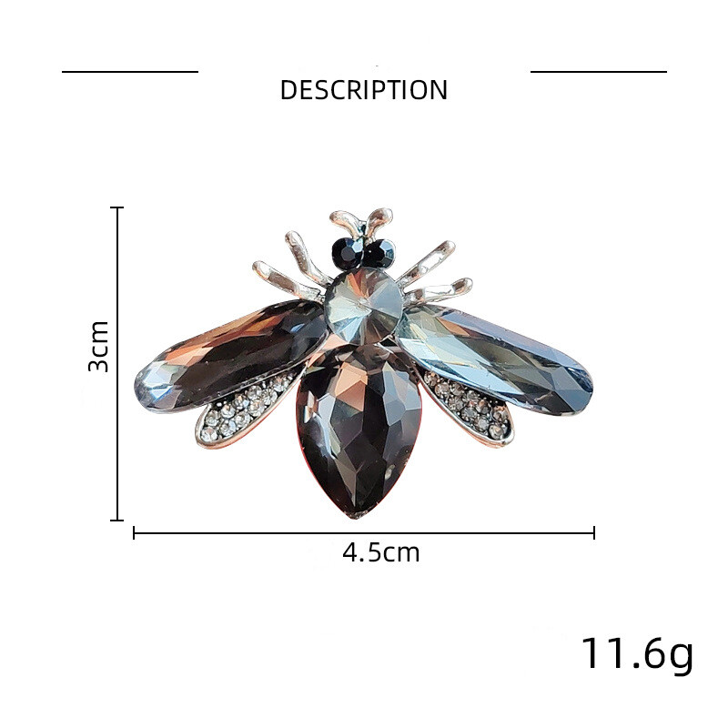 Creativ, drăguț, broșă cu albină, modă, cristal, insecte, strass, corsaj, accesorii pentru costum pentru haine, ace, broșă cu animale, email, vintage