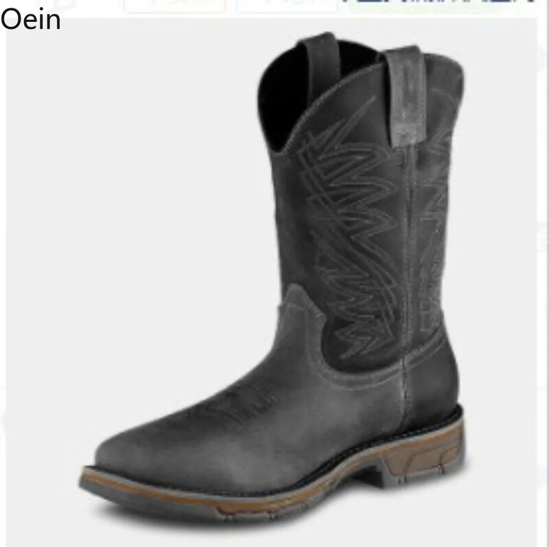 Férfi Retro hímzés Cowboy lábszárközép Csizmák Alkalmi szögletes orrú cipők Knight