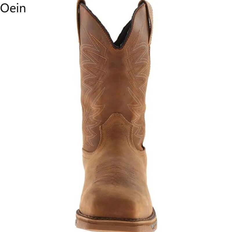 Férfi Retro hímzés Cowboy lábszárközép Csizmák Alkalmi szögletes orrú cipők Knight