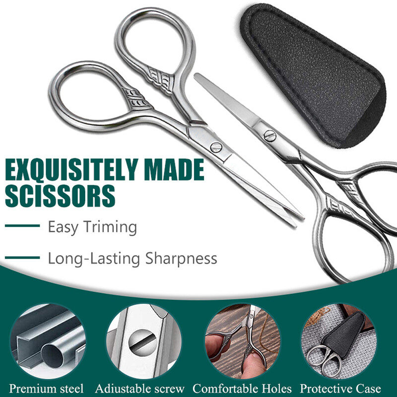 1 db rozsdamentes acél kis kozmetikai olló szemöldökvágás hegyes kerek fej kis olló szakáll borotválkozás szépség olló