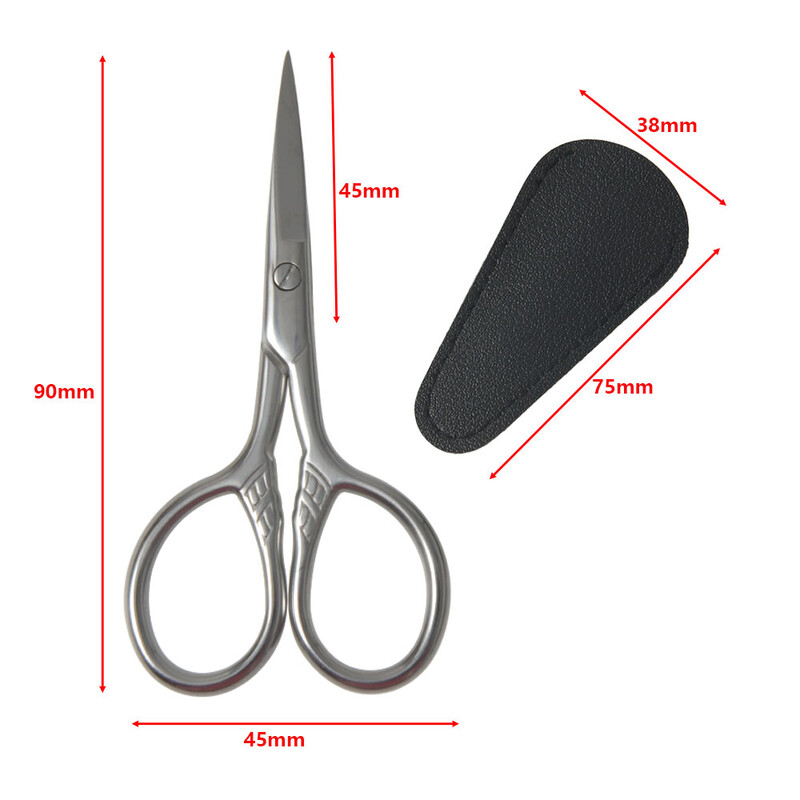 1 db rozsdamentes acél kis kozmetikai olló szemöldökvágás hegyes kerek fej kis olló szakáll borotválkozás szépség olló