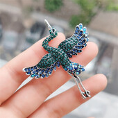 Broșă cu macara zburătoare de modă retro în stil chinezesc, cu diamante, cheongsam pentru costum, broșă, decorare, pentru petrecere de vacanță, cadou pentru fete