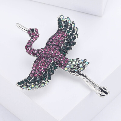 Broșă cu macara zburătoare de modă retro în stil chinezesc, cu diamante, cheongsam pentru costum, broșă, decorare, pentru petrecere de vacanță, cadou pentru fete