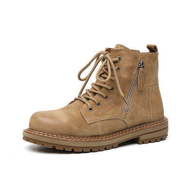 Popularne rasprodaje 2023. za muškarce, ležerne radne čizme s okruglim prstima, muške čizme, visoke čizme, kožne kožne jednobojne muške gležnjače