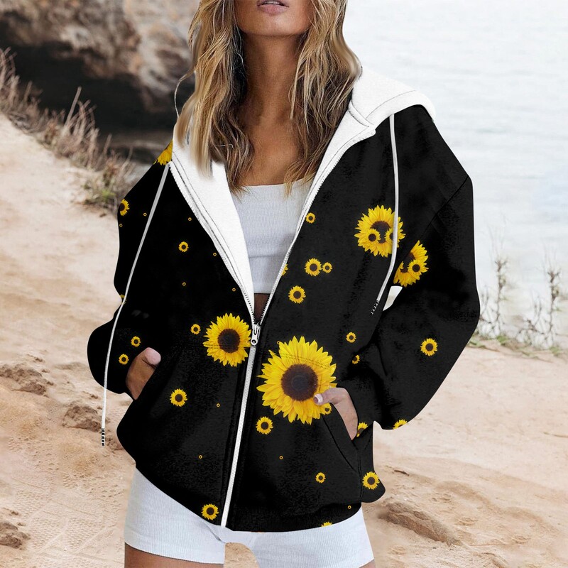 Majice za žene Hoodie s patentnim zatvaračem Ženske majice s dugim rukavima Jesenska odjeća Prevelike majice s kapuljačom Ležerne modne jakne Y2k Odjeća