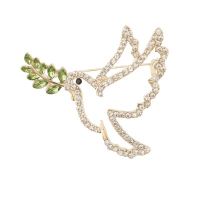 Luxus ékszerek 4 színű békegalamb bross tű Fehér Dove női bross Ukrajna strassz zománctű Ajándék neki