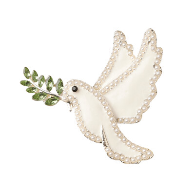 Luxus ékszerek 4 színű békegalamb bross tű Fehér Dove női bross Ukrajna strassz zománctű Ajándék neki
