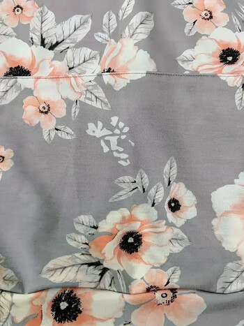 Γυναικείο Plus μέγεθος 1XL-5XL Floral print με μακρυμάνικο πουλόβερ με κουκούλα Γυναικεία μπλούζα με κουκούλα με τσέπες με κορδόνια