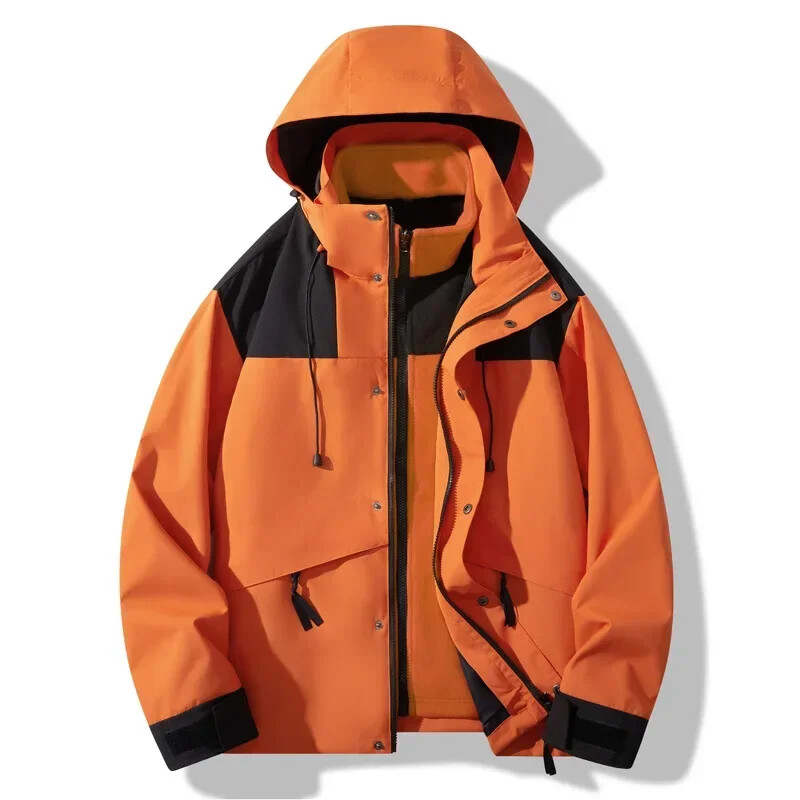 Férfi széldzseki kabát őszi téli 3 az 1-ben levehető viharálló dzseki meleg polár vízálló kabát kültéri hegyi ruházat