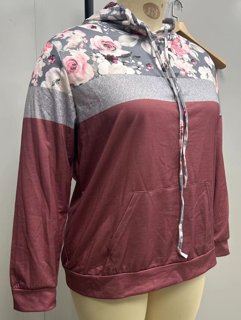 2024., novi ženski pulover s kapuljačom i džepovima, dugih rukava i printom, jesen i zima