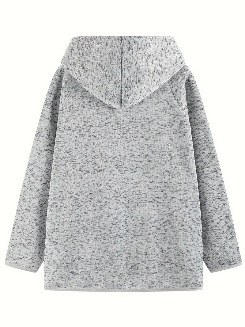 Hanorac ocazional de mărimi plus, pentru damă Plus fantomă și imprimeu floral, cu mânecă lungă, cu șnur, hanorac Henley cu glugă, cu buzunare