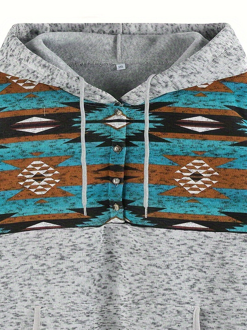 Boho trenirka veće veličine, ženska majica s kapuljačom s kapuljačom i dugim rukavima s dugim rukavima u boji i dugim bojama