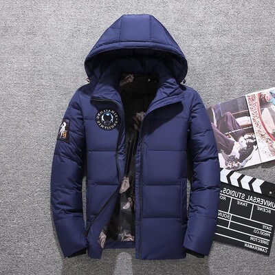 Akciós divat Téli nagy kapucnis kacsatolldzsekik Férfi Meleg, Minőségi Pehelykabátok Férfi Alkalmi Téli Felsőruházat Down Parkák
