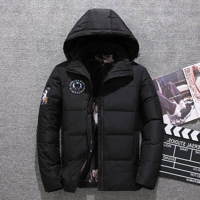 Akciós divat Téli nagy kapucnis kacsatolldzsekik Férfi Meleg, Minőségi Pehelykabátok Férfi Alkalmi Téli Felsőruházat Down Parkák