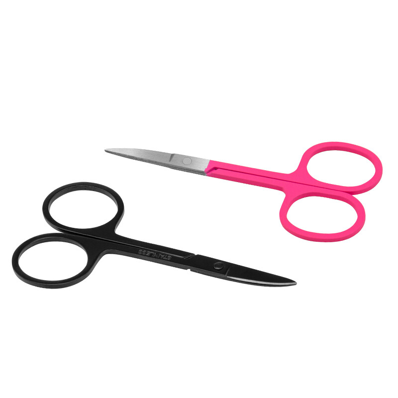 Foarfece de machiaj de gene cu ridicata pentru extensia genelor și foarfece de machiaj din oțel inoxidabil pentru sprâncene cu logo imprimat