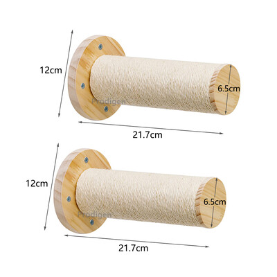 Επιτοίχια αιώρα κρεβατιού για γάτες για μεγάλες γάτες ή γατάκι από ξύλο και σιζάλ σχοινί τοίχου ράφια και κουρνιές Έπιπλα κρεβατιού Jumping