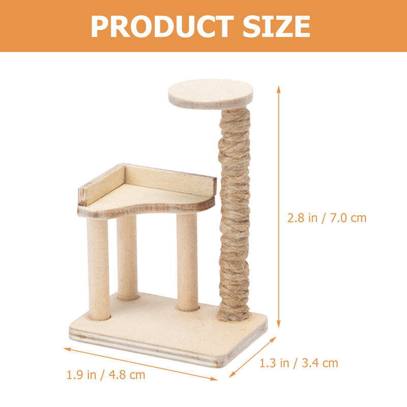 Miniatūra kaķa kāpšanas karkasa mājas koka dekorēšanas piederumi Modelis Mēbeles Koka Rotā Izkārtojums