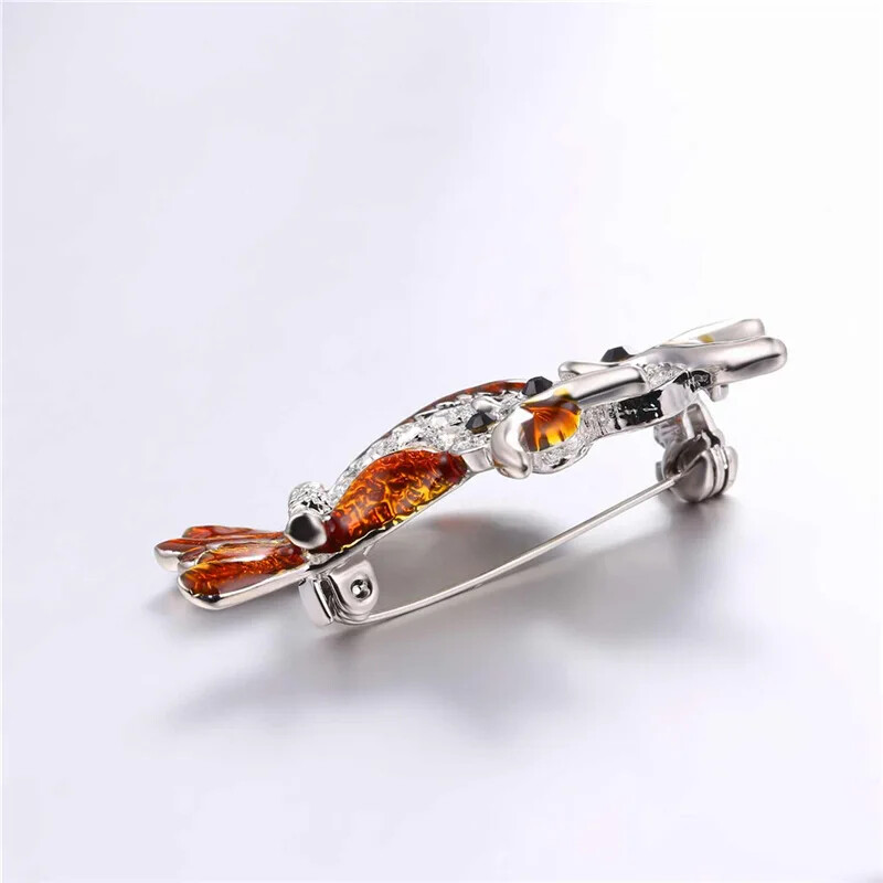 U7 Broševi sova Ženski šarm za majku i dijete Slatke životinje, broš s kamenčićima, igla za revere, crveno-bijeli nakit u retro stilu QC24