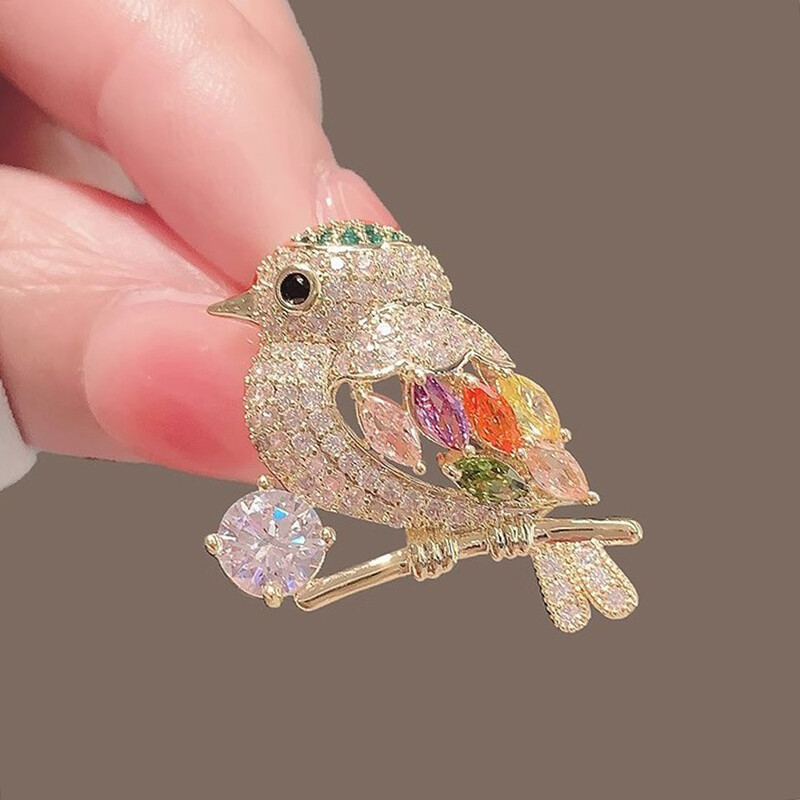 Ptica Broš Kristalna igla Anti-Exposure Odjeća Ruksak Dodaci na rever Životinjski nakit Žene Djevojke Darovi