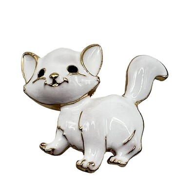 Novi broševi s bijelom mačkom za žene, modni korzaž sa slatkim životinjama, slatka značka, igle za ovratnik košulje, dodaci za odjeću, darovi