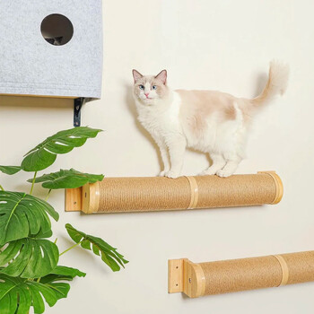 Επιτοίχια αιώρα γάτα Nest Sisal Cat Scratching Post Τέσσερις σκάλες Ladder Kitten Play Πλατφόρμα ύπνου πεντάλ Έπιπλα εσωτερικού χώρου