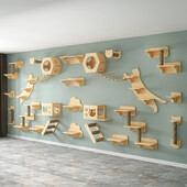 Kačių laipiojimo lentynos baldai Medinės lentynos katėms.