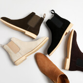 Yomior Cizme casual unisex, din piele naturală, vintage, de înaltă calitate, britanice cu vârf ascuțit, pantofi cu platformă, cizme Chelsea