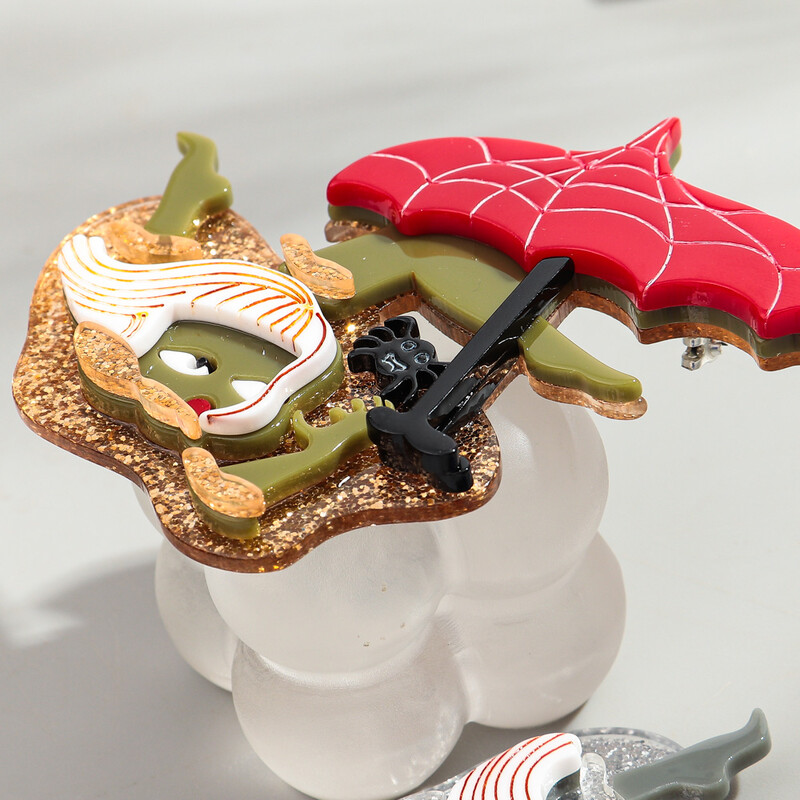 Sclipici acrilic drăguț plajă umbrelă de soare fată broșe pentru femei noi vacanță doamnă figuri insigne pin ocazional bijuterii accesorii