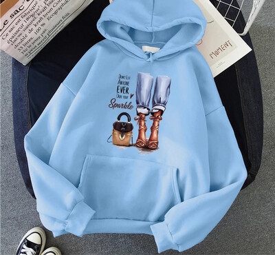 Jauni sieviešu kapuces High Street garām piedurknēm Princeses apdruka Hip Hop Fleece Sieviešu Hoodie Pulovers apģērbs Ikdienas kapuci unisex