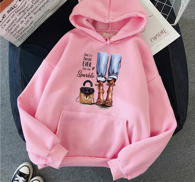 Jauni sieviešu kapuces High Street garām piedurknēm Princeses apdruka Hip Hop Fleece Sieviešu Hoodie Pulovers apģērbs Ikdienas kapuci unisex