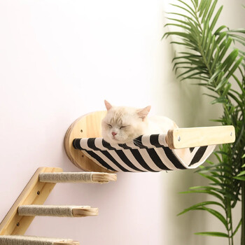 Post Tower Cat Condo Κρεβάτι Έπιπλα Τοίχου Αιώρα Γατάκι Pet Tree Climbing Scratching Σετ Πέρκα Ξύλινο ράφι επιτοίχιο