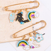 1 buc email email Yin Yang pește curcubeu flori pandantiv ace broșe insigne revere animale plante bijuterii cadou pentru copii prieteni