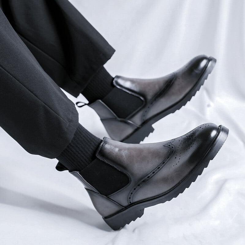 Uued sügistalvised meeste poolsaapad Luksuslik kleit Äri Nahast kingad Vintage Briti pulm Chlesea saapad meeste saapad