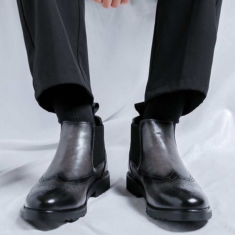 Uued sügistalvised meeste poolsaapad Luksuslik kleit Äri Nahast kingad Vintage Briti pulm Chlesea saapad meeste saapad