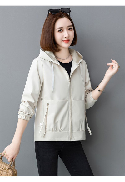Haine pentru femei, primăvară, toamnă, jachetă scurtă Top 2024, noi, jachetă de vânt pentru femei, coreeană, ocazională, cu glugă, haină pentru femei.