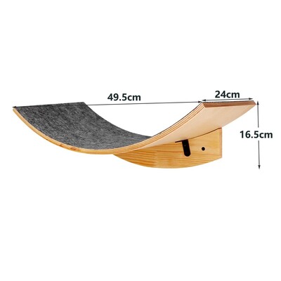 Set de rafturi pentru cățărare pentru pisici din lemn, montate pe perete, hamac, bibani, scară, trepte din lemn masiv, pisici, copac, platformă, rafturi pentru sărituri