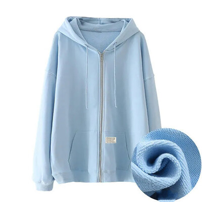 Moda de primăvară, toamnă, pentru femei, de culoare solidă, hanorace, cu mâneci lungi, pentru sport în aer liber, ocazional, cu fermoar, cardigan, jachetă de sus