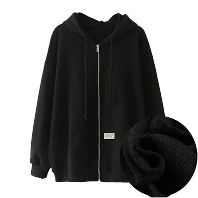 Moda de primăvară, toamnă, pentru femei, de culoare solidă, hanorace, cu mâneci lungi, pentru sport în aer liber, ocazional, cu fermoar, cardigan, jachetă de sus