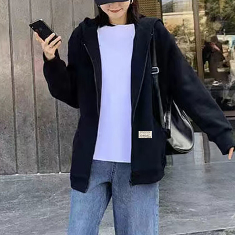 Moda de primăvară, toamnă, pentru femei, de culoare solidă, hanorace, cu mâneci lungi, pentru sport în aer liber, ocazional, cu fermoar, cardigan, jachetă de sus