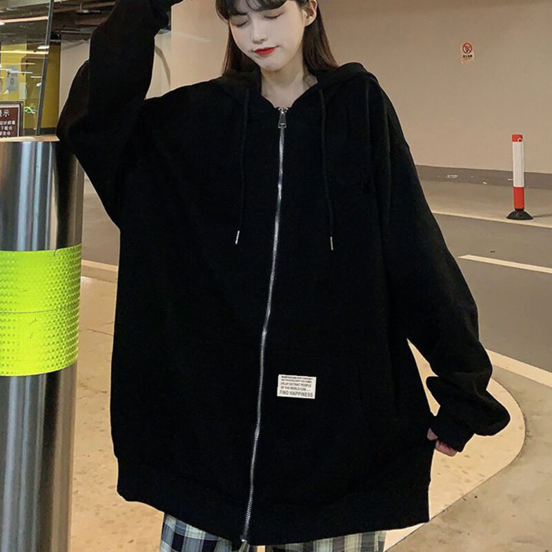 Moda de primăvară, toamnă, pentru femei, de culoare solidă, hanorace, cu mâneci lungi, pentru sport în aer liber, ocazional, cu fermoar, cardigan, jachetă de sus