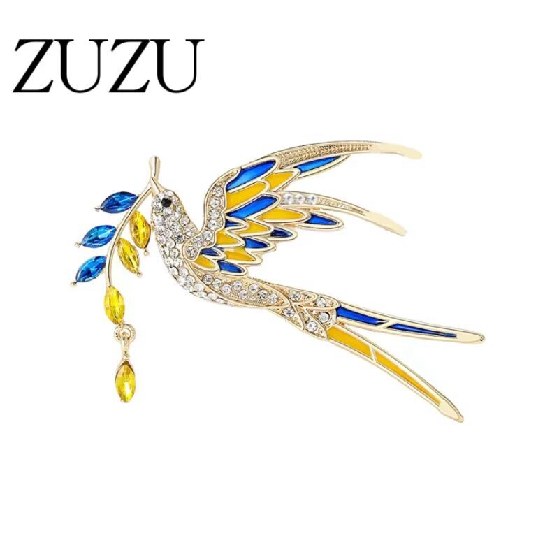 Broșe populare emailate cu porumbelul păcii pentru femei, Ucraina, strasuri, ace spice de grâu, pentru petrecere, pentru birou, pentru prieteni, cadouri, accesorii