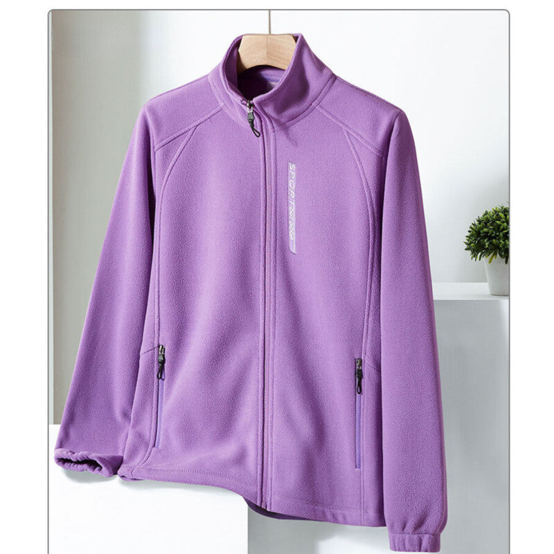 Jauni sieviešu flīsa sporta apģērbi džemperi Biezi Softshell jakas sieviešu rudens ziemas ikdienas termiski biezi vienkrāsaini mēteļi